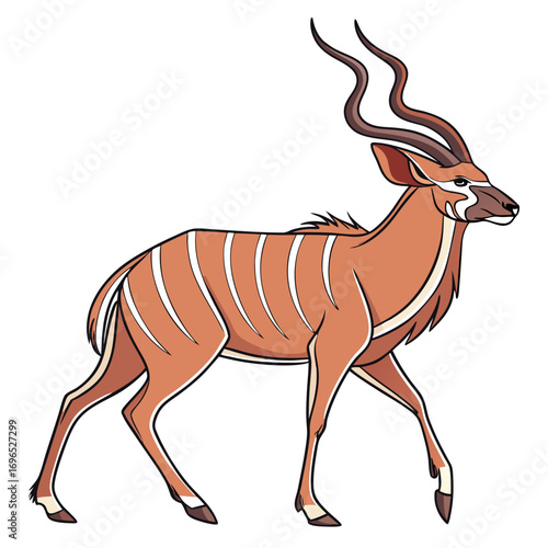 Illustration of a bongo antelope walking