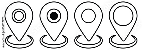 Location icon. Map pin icon set. location marker. location pin. Map pin icon vector illustration eps 10. navigation icon. Flat icon set of location and map pins. Time, Date, Address icons set. Event 