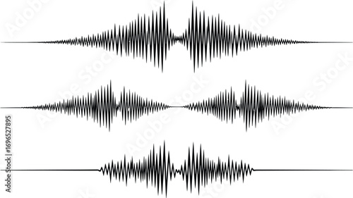 Audio waveform sound wave frequency vector design illustration