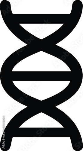 Stylized D N A Double Helix Silhouette with Transparent Background molecule genetics