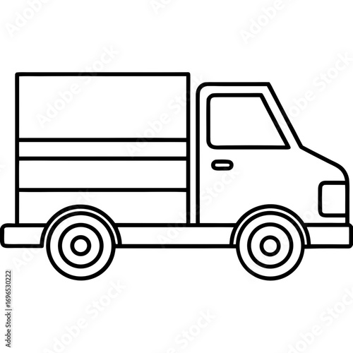 Pickup Truck Icon line art vector
