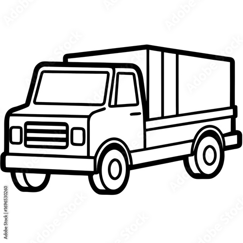 Pickup Truck Icon line art vector