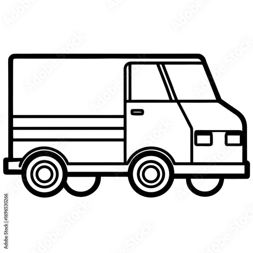 Pickup Truck Icon line art vector