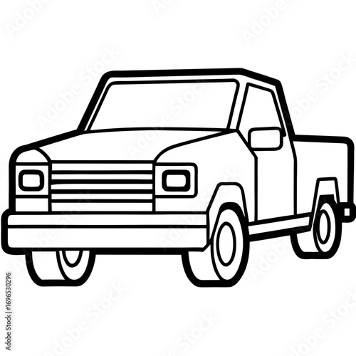 Pickup Truck Icon line art vector