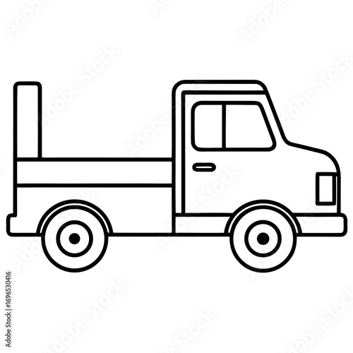 Pickup Truck Icon line art vector