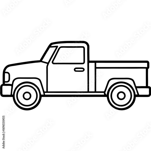 Pickup Truck Icon line art vector