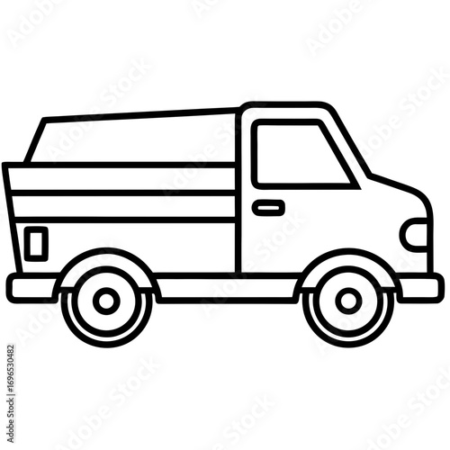 Pickup Truck Icon line art vector