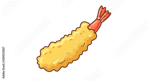 Delicious fried tempura shrimp japanese cuisine seafood appetizer food illustration asian cuisine tasty treat on transparent background