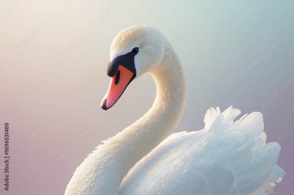 Fototapeta premium Concept of a Royal Swan Created with AI Technology