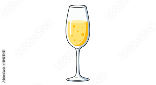 Sparkling wine glass champagne celebration drink toast cheers bubbly beverage alcohol elegant party time on transparent background
