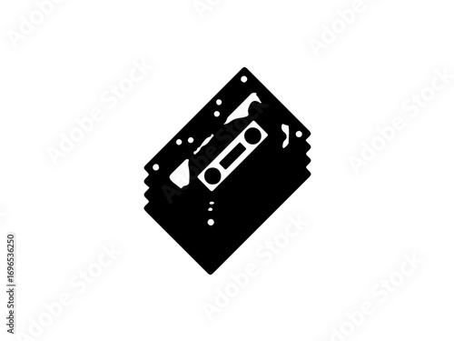 Retro cassette tape icon evoking nostalgia for analog music and vintage technology