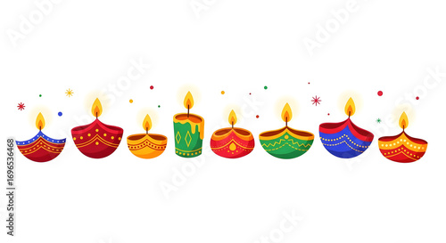 Vibrant Diwali Festival Lights A Colorful Vector Illustration