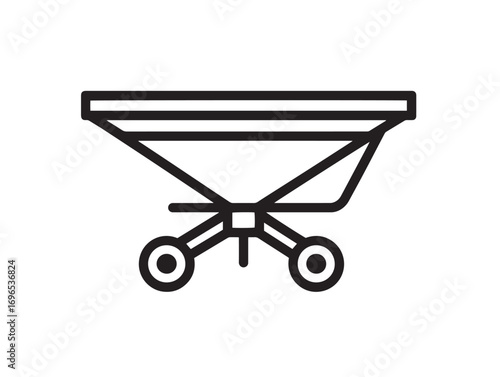 Stylish Agricultural Seed Spreader Equipment Icon with Minimal Line Vector Illustration