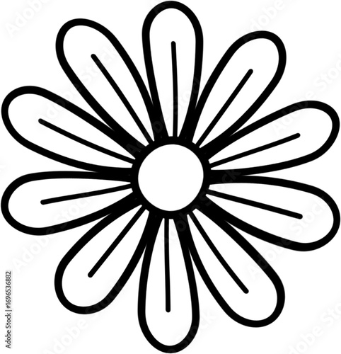 Cute flowers in  black  and color 