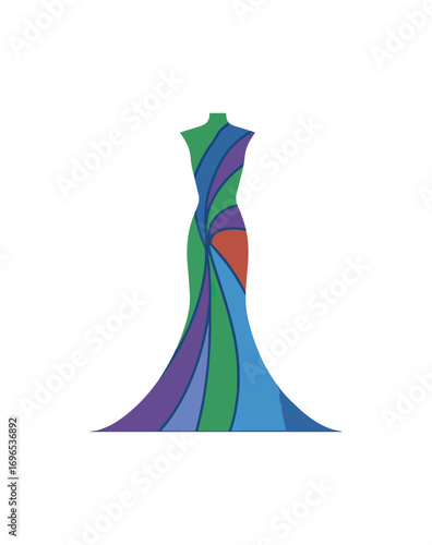 Colorful dress mannequin illustration