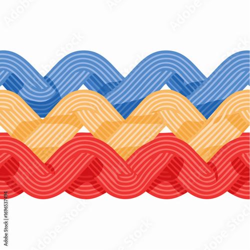 Woven Fabric Texture In Red Orange And Blue