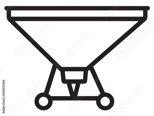 Precision Farming Seed Spreader Icon in Clean Professional Agricultural Vector Artwork