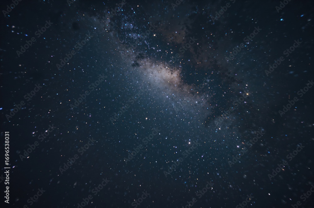 Fototapeta premium Stars of the Milky Way glowing in a blurry night sky