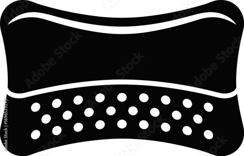 Black silhouette of a lumbar support pillow for back pain relief