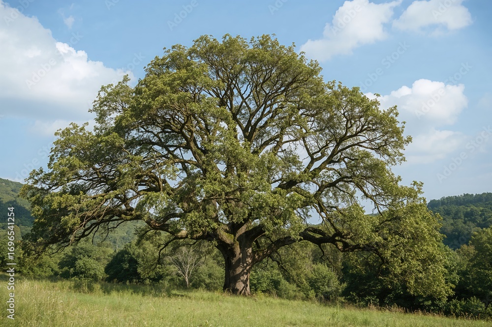 Fototapeta premium In mountainous regions, the Quercus pubescens species represents a surviving oak tree