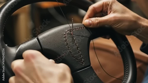 female hand holding a car engine