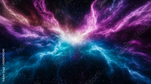 Space Scene Colorful cosmic nebula and stars video background.