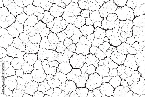 Abstract engraving illustration of cracked dry earth ground texture, retro vintage sketch pattern representing drought, desert, and climate.