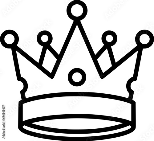 crown icon line art vector illustration