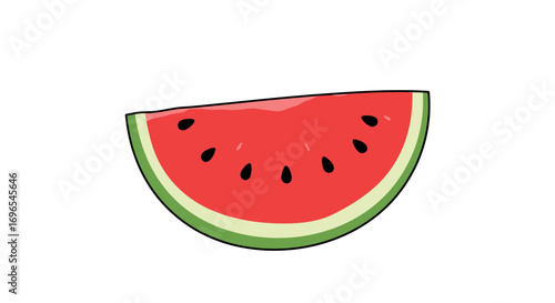 Fresh watermelon slice fruit summer juicy red ripe sweet healthy food dessert refreshment delicious treat on transparent background