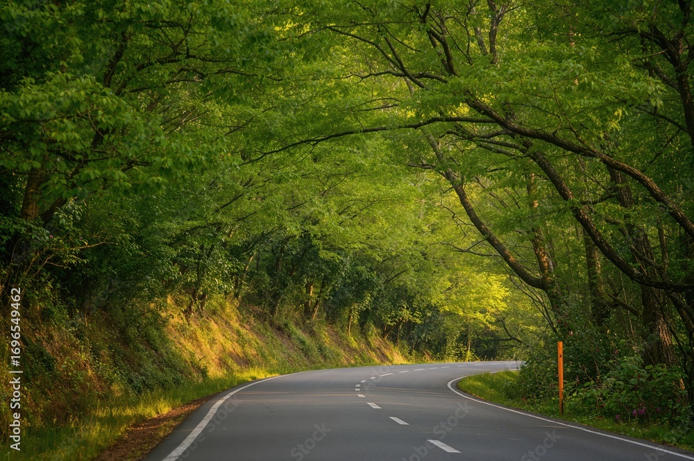 Fototapeta premium Greenery Surrounding a Flooded Metasequoia Pathway
