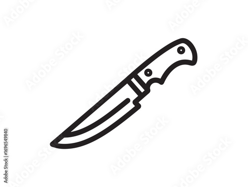 Farming Slasher Grass Cutting Tool Icon in Minimal Vector Clean Line Illustration