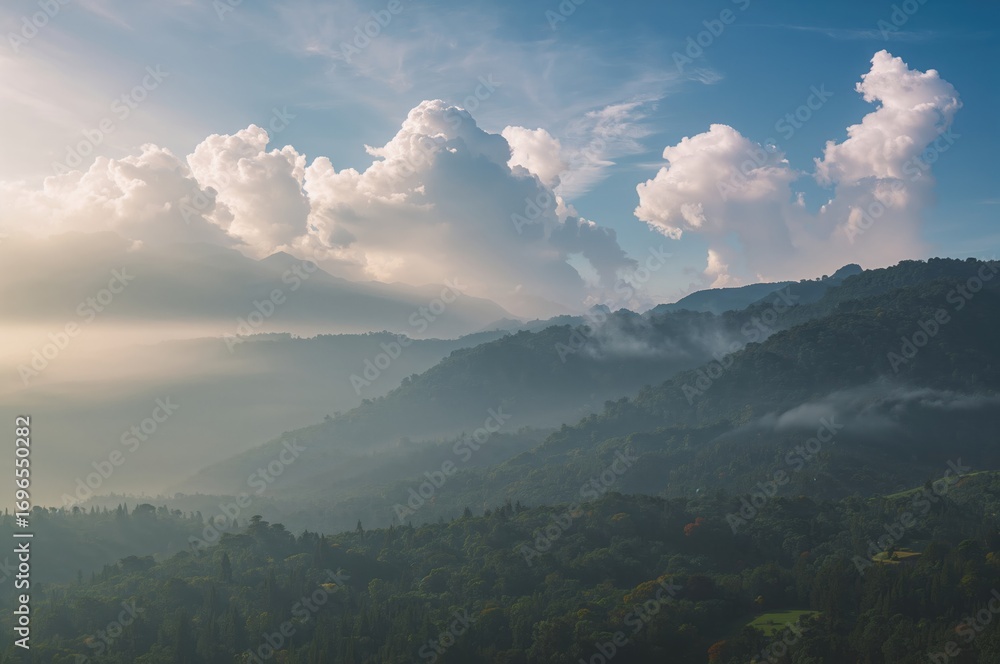 Obraz premium Foggy mountain landscape