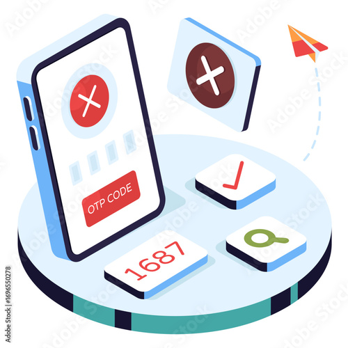 Trendy design illustration of incorrect otp