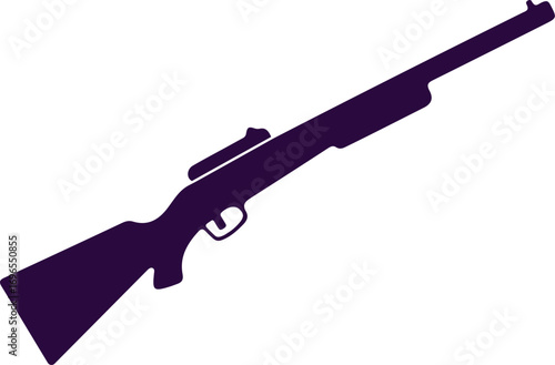 The Silhouette of A Rifle: A detailed illustration of a rifle, captured in a solid color, exuding an air of strength and precision.