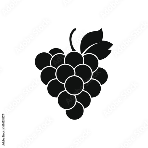 Grapes Cluster Silhouette Vector