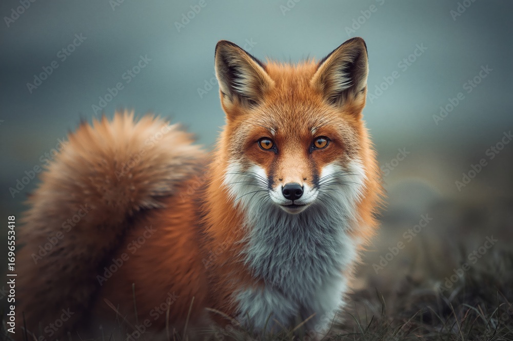 Fototapeta premium Red Fox Native to Japan (Vulpes Vulpes Japonica)