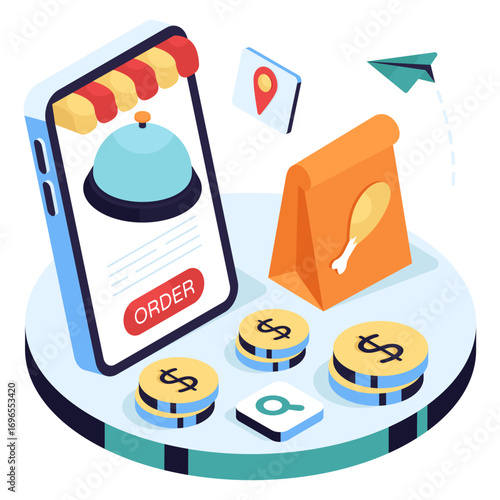 Perfect design illustration of mobile food store