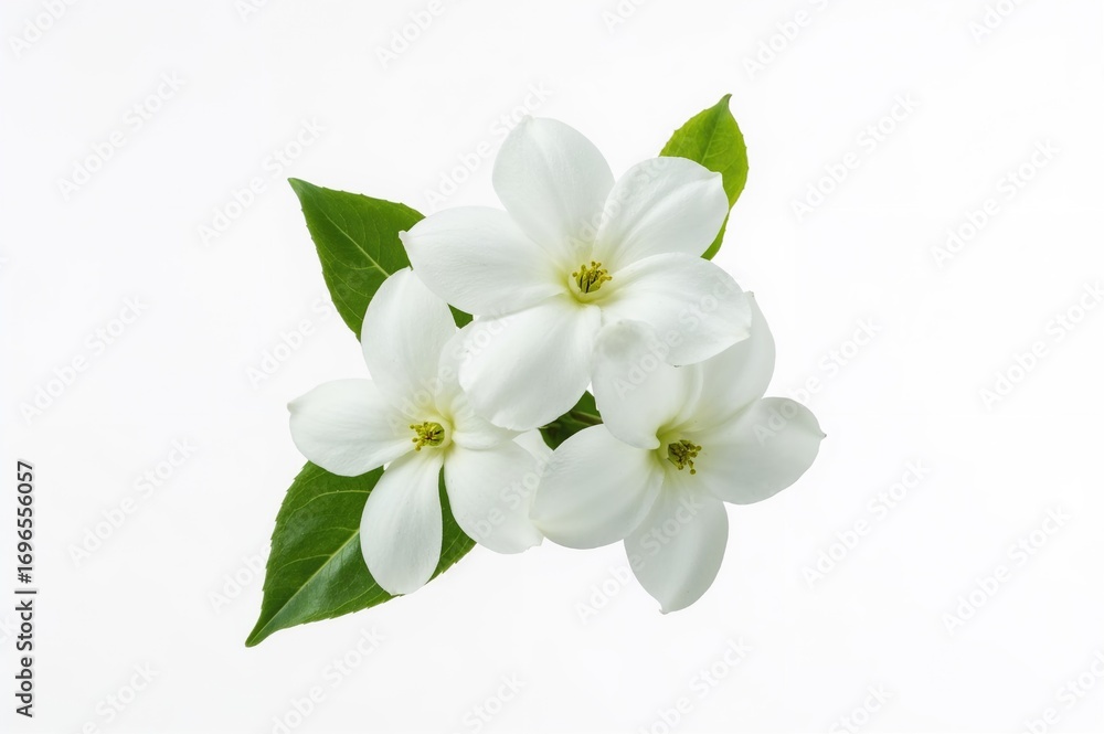 Obraz premium White jasmine flowers isolated on a plain white background