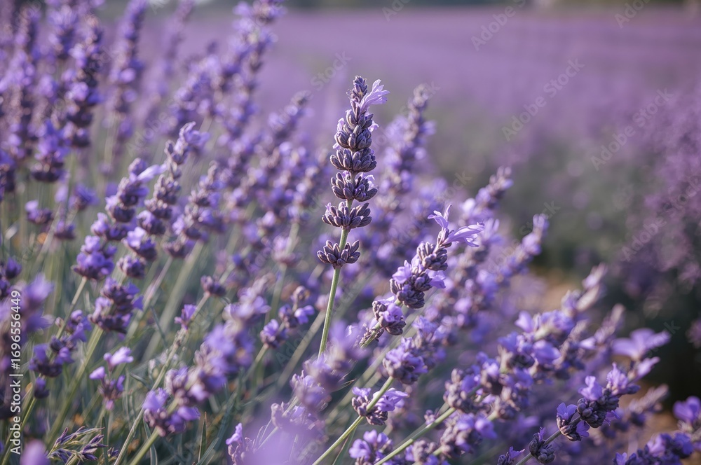 Obraz premium Close-up of a Blooming Lavender Flower in a Garden Setting