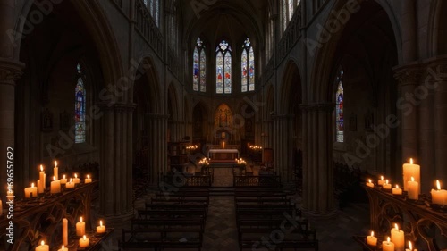 Wallpaper Mural Church interior candles Torontodigital.ca