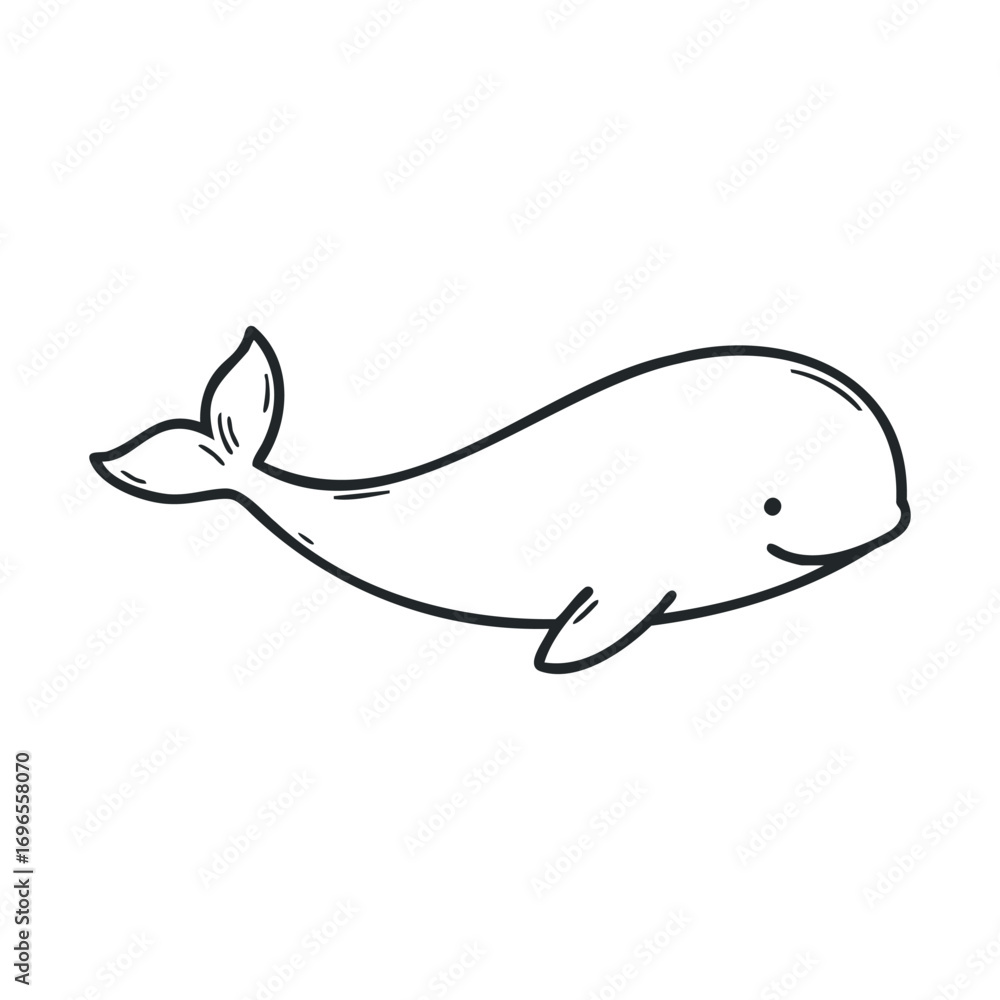 Fototapeta premium Happy whale illustration for childrens design or nursery decor