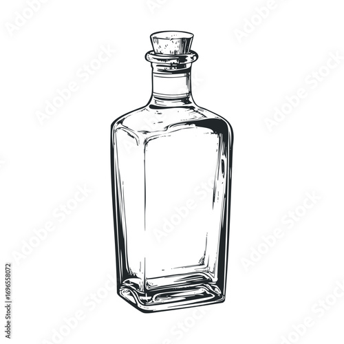 Wallpaper Mural Glass bottle design for creative projects and packaging purposes. Vector hand drawn illustration Torontodigital.ca