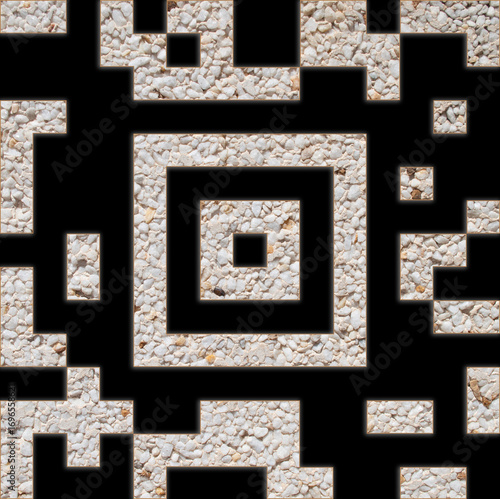 Código QR micro Aztec con textura de piedra