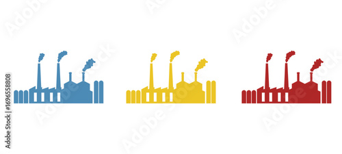 factory icon on white background, vector illustration
