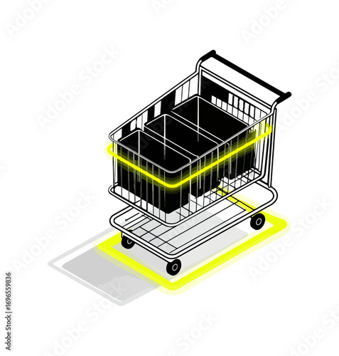 Shopping cart with compartments