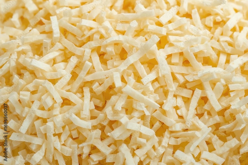 Fototapeta premium Close-up shot of finely shredded cheese as a backdrop