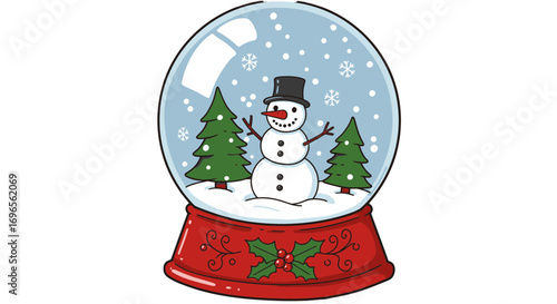 Snow globe christmas winter holiday decoration snowman tree festive season celebration ornament gift on transparent background