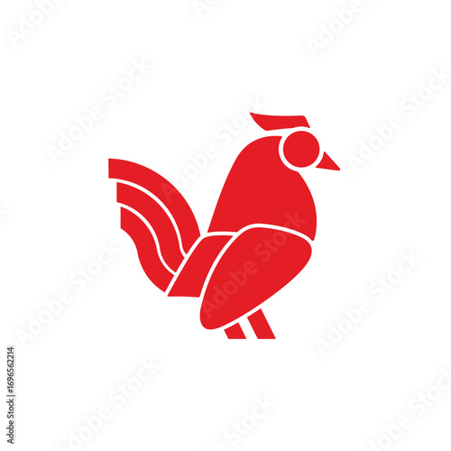 Rooster, chicken, cock. Abstract vector illustration, logo, icon.