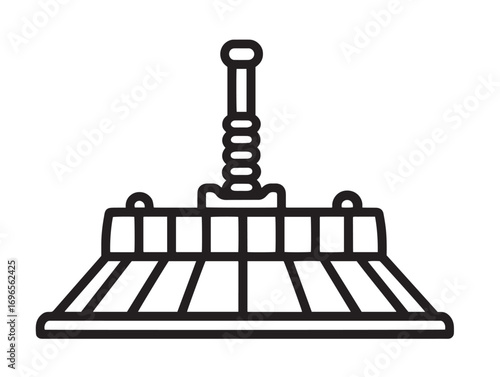 Soil Leveller Farming Equipment Icon in Clean Minimal Vector Line Artwork Design