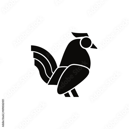Rooster, chicken, cock. Abstract vector illustration, logo, icon.